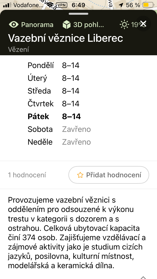 Vazební věznice na Mapy.cz